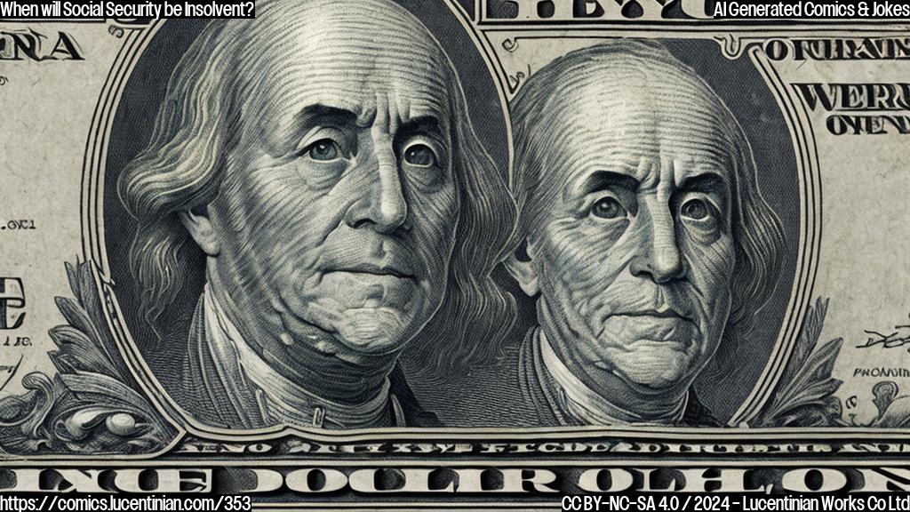 a cartoon-style image of a worried-looking person (an older adult) holding a stack of money, with a red X marked through the top dollar bill, surrounded by clock hands moving rapidly to the left and right, conveying the sense of urgency and insolvency
