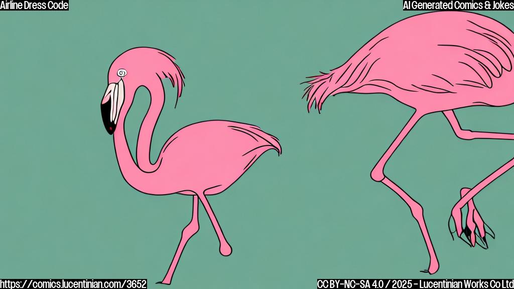 A simple cartoon drawing of a flamingo wearing a tiny sombrero, in a single flat color, plain background.