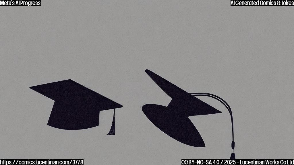 A simple cartoon of a smiling bar chart with a graduation cap on top, in plain colors.