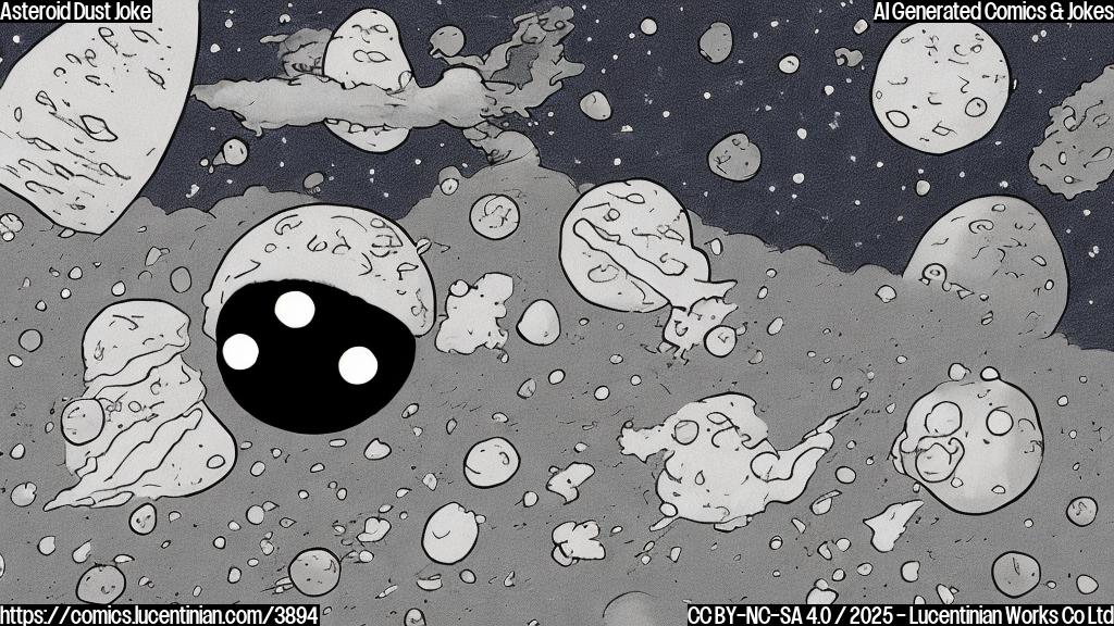 A simple cartoon drawing in plain colors of an asteroid with a sad face breaking up with a comet with a crying face, in the style of a children's book.