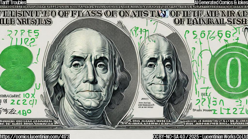 A simple cartoon drawing in a plain color style of a sad-looking dollar bill with a large "25%" tax added to it.