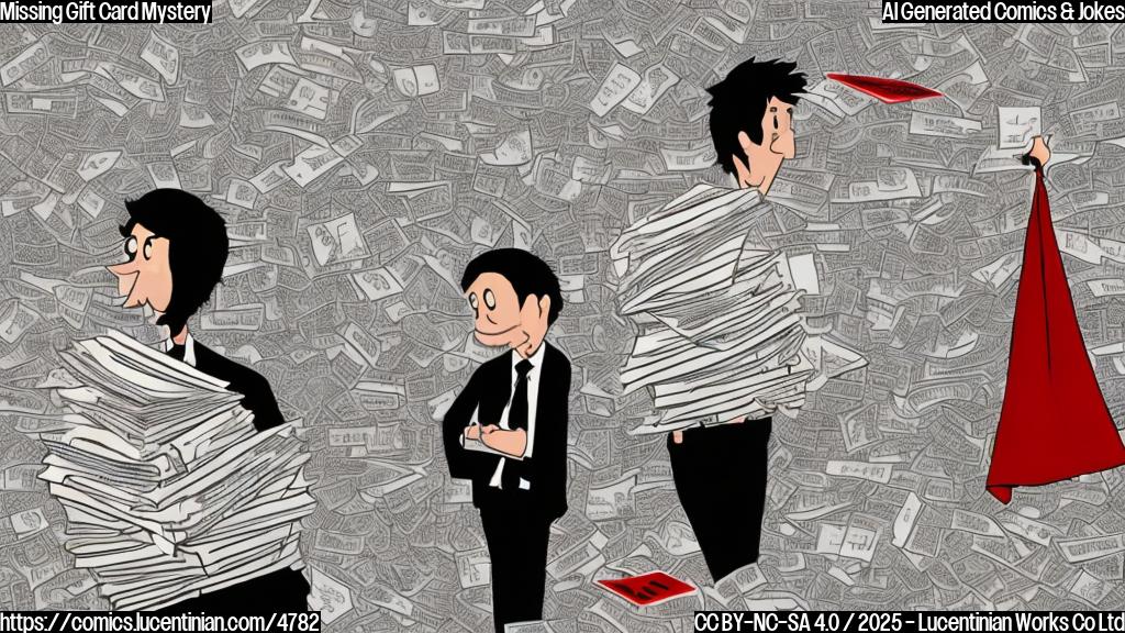 A plain color cartoon of a frustrated person with messy hair looking at a pile of papers labeled "1400 pages of testimony" and a red envelope with a question mark inside.  Next to them is a screen displaying 38 surveillance cameras. Style: simple and humorous.