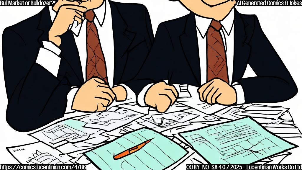 A simple cartoon of a tired investor wearing a business suit and tie, sitting slumped over a table with a stock chart showing a sharp downward trend. The style should be plain color, with only a few colors used, and the background should be a solid color.