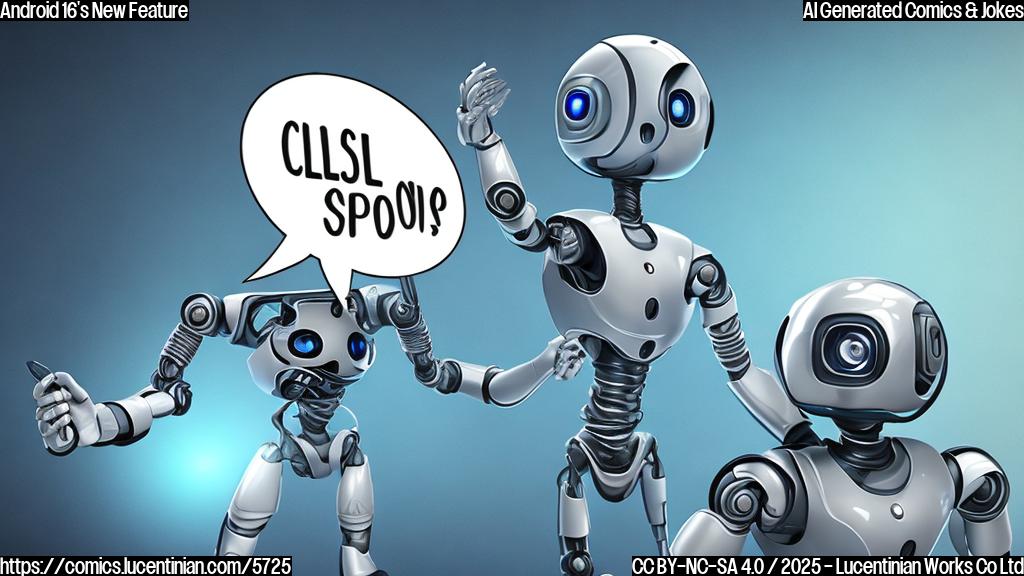 A cartoon depiction of an android robot with a speech bubble saying "Close All Apps!" The background is a plain blue color.