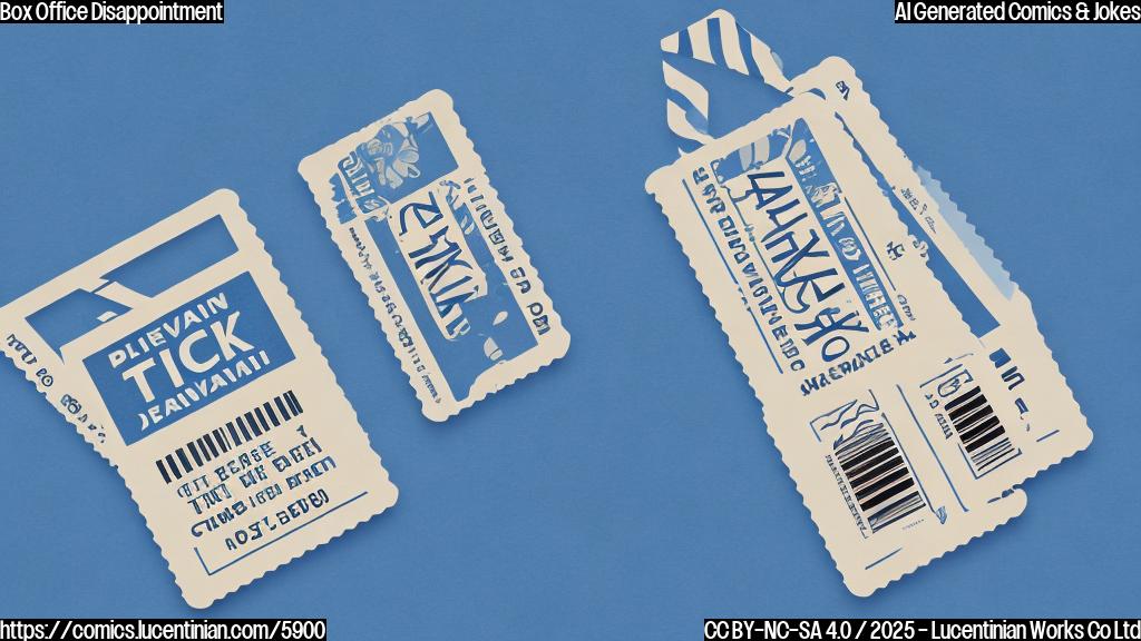 A simple cartoon of a movie ticket with a sad face drawn on it, against a plain light blue background. The ticket stub has a title that reads "Novocaine" in a plain font.