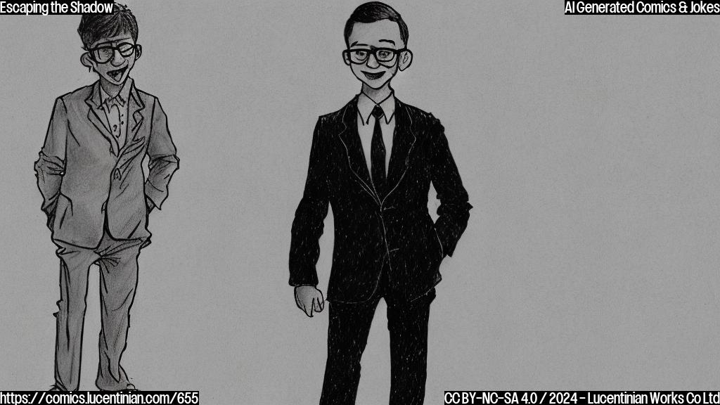Draw a plain color cartoon style picture of a film director (male, middle-aged, wearing glasses and a suit) standing in front of an old camera, with a hint of nostalgia on his face. In the background, there's a silhouette of Forrest Gump (young boy with a wide smile and a big smile) running in the distance, with a faint image of a film strip passing by.