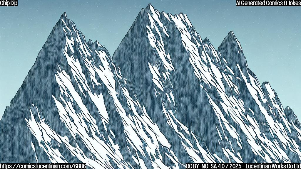 A plain color cartoon style image of a sad looking tech stock with a downward sloping graph line attached to it, holding a small ladder and looking up at a very high mountain peak labeled "Previous High". Background is light blue.