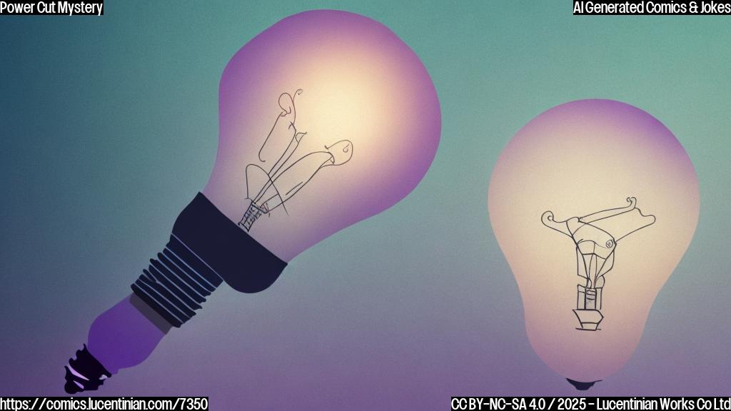 A light bulb with a sleepy face, lying on its side with a blanket over it. The background is a gradient of dark blues and purples to represent the night. Cartoon style, plain colors.