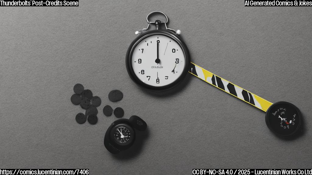 A minimalist cartoon image. A cinema seat. A stopwatch. A confused looking stick figure sitting in the seat, staring at the stopwatch. The background is a plain light grey.