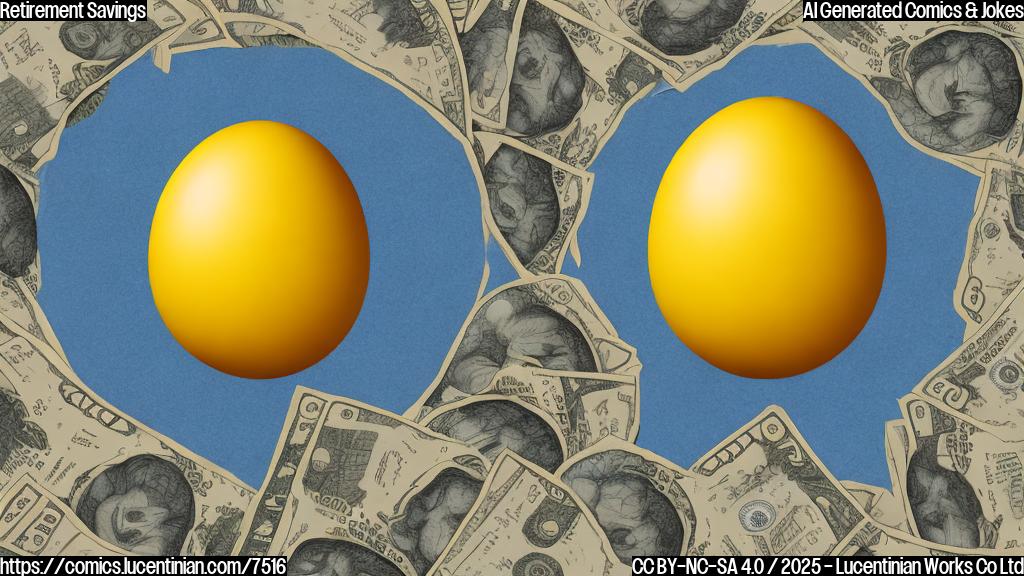 A simple, plain color cartoon of an egg with dollar signs on it, cracking on a graph trending downwards. The background is a light yellow.