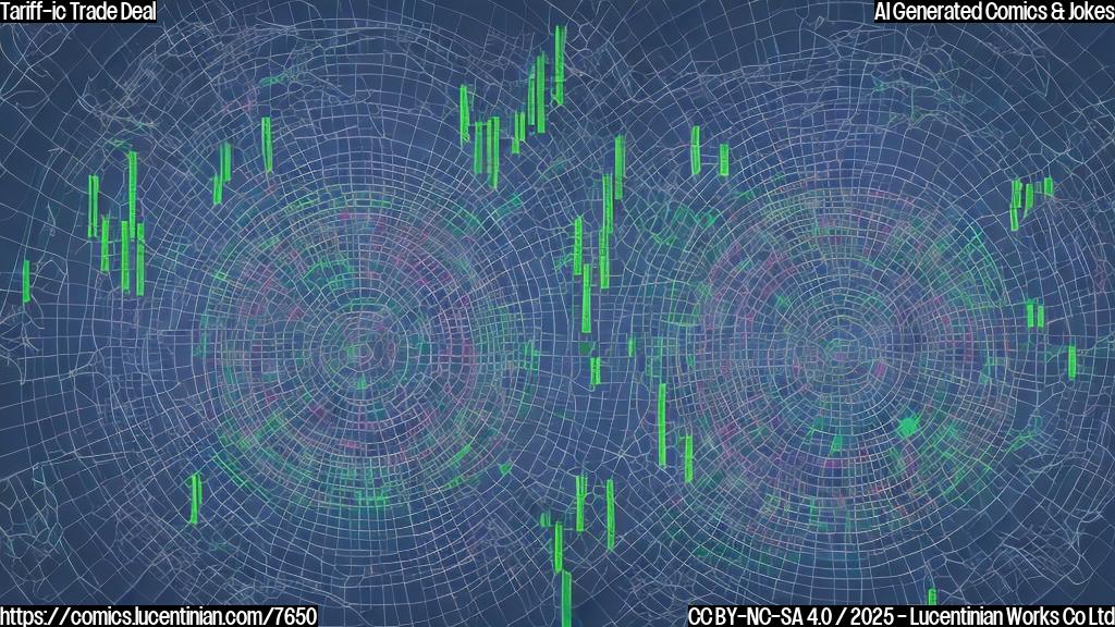 Create a plain color cartoon image of a stock market chart doing a dizzying spin, eyes crossed and looking unwell.