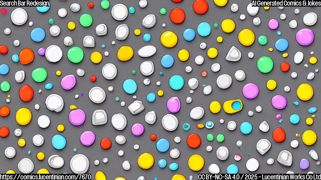Cartoon illustration of a sad, gray pill-shaped widget with a tiny "G" on its side, standing next to a bright, multi-colored rectangular widget with icons representing different apps. The pill-shaped widget has a tear rolling down its side. Plain background, cartoon style.