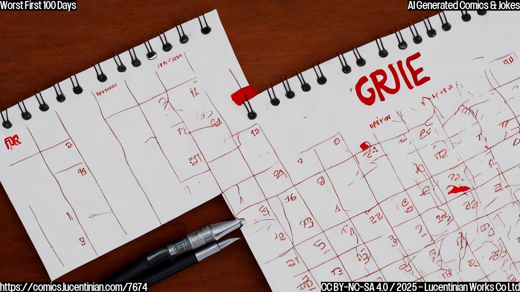 A cartoon drawing of a large red 'F' grade written on a calendar with the numbers 1-100 marked on it. The calendar is slightly crumpled and has a sad face drawn on it.
