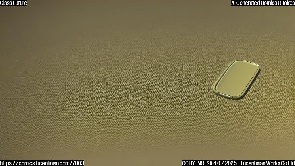 a pale yellow cartoon style image of a very thin, curved smartphone made entirely of glass, without any buttons or ports. The screen displays a cracked pattern. There are no backgrounds.