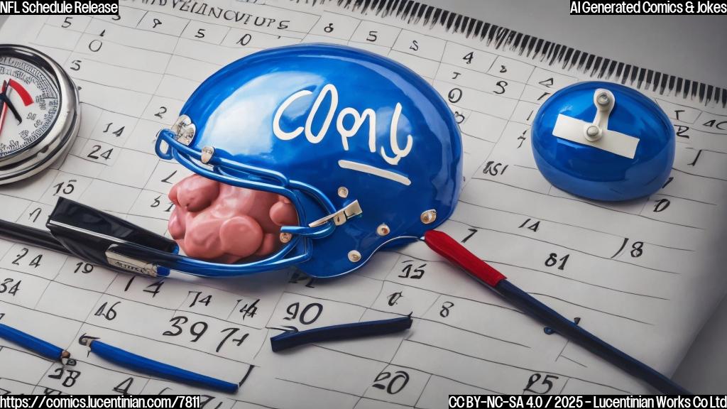 A cartoon drawing of a calendar with a football helmet on, lying in a hospital bed with a thermometer in its mouth. The calendar is sweating and looks worried. The background is a plain light blue.