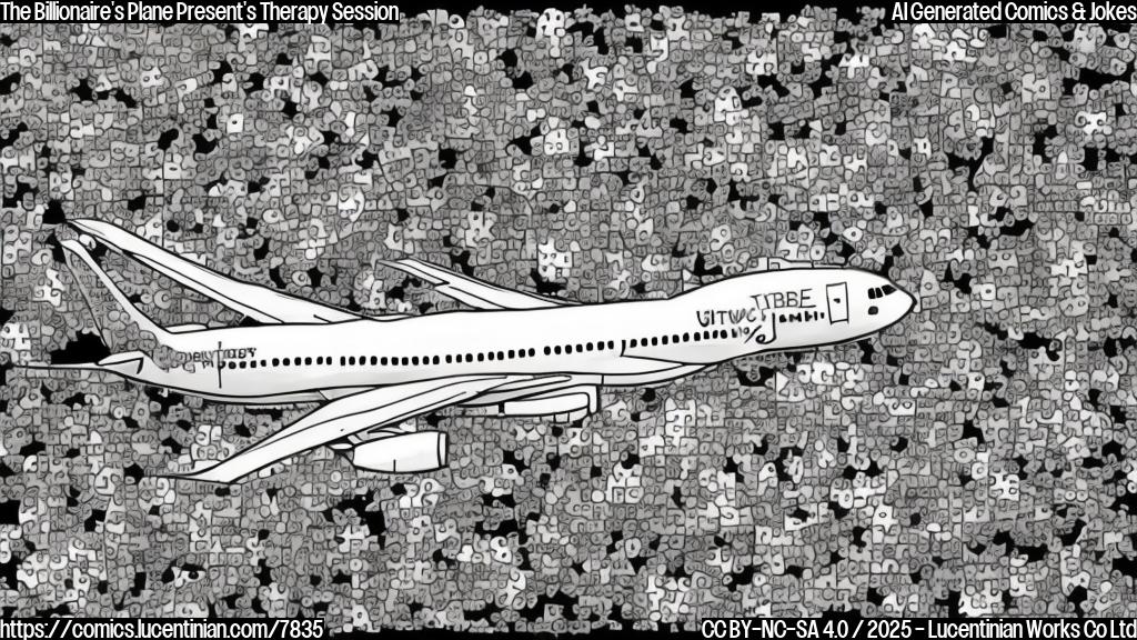 Draw a simple cartoon style picture of a plane with a thought bubble above it, surrounded by emotional emojis (😢, 😤, etc.) and a therapist in the background. The plane should be depicted as having a puzzled expression, with some "turbulence" visible beneath its wings.