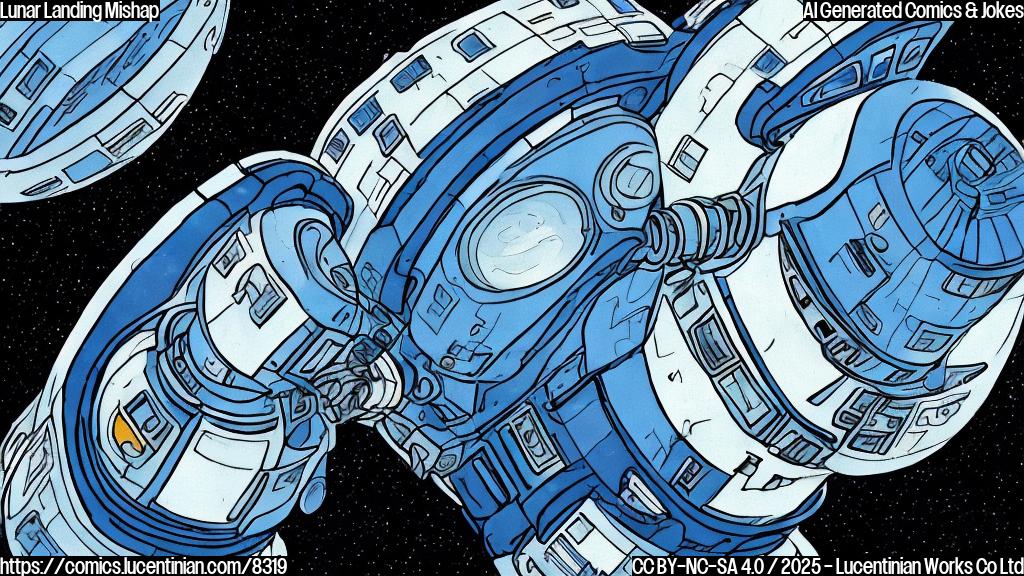A cartoon image of a blue and white spacecraft wearing a sad expression, with a visible dent and scrape, sitting on a therapist's couch. The therapist is represented by a speech bubble saying, "And how did that make you feel?". The background is a plain light blue color.