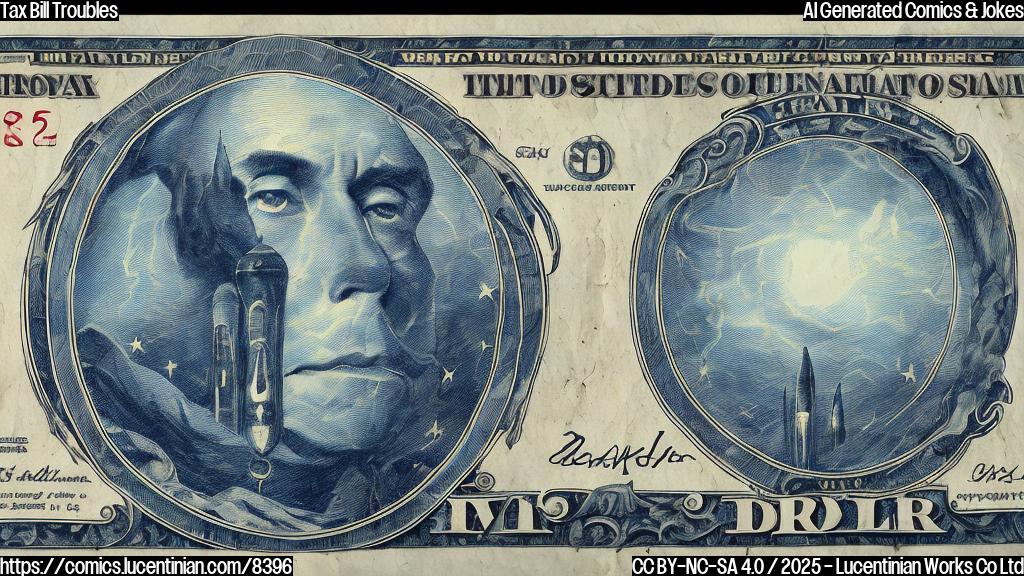 A sad-looking document, personified with eyes and a frown, lies crumpled on the ground. Above it, a rocket ship with a dollar sign on the side blasts off into space, leaving a trail of smoke shaped like a thumbs-down. The color scheme is simple and cartoonish, using mostly shades of blue and gray.