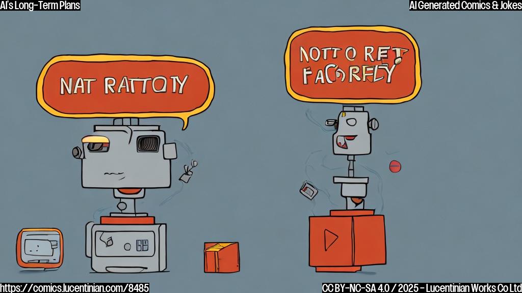 A simple, plain color cartoon image showing a computer screen displaying the message "Not Ready to Ship" in bold letters. A small, stylized AI icon (a simple robot face) is sitting in front of the screen, looking patiently to the right. Background is solid light blue.