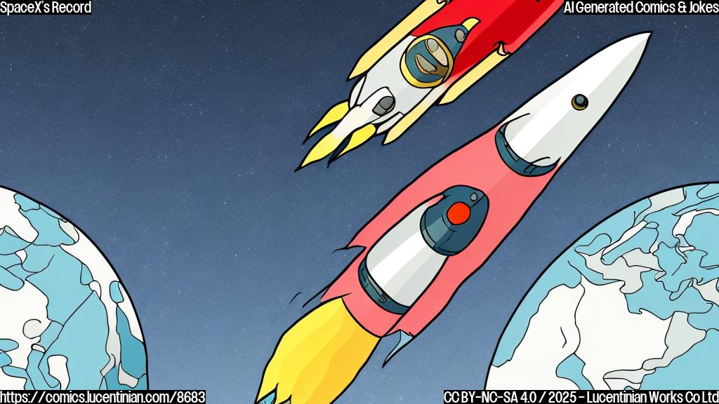 A cartoon rocket ship looking pale and holding its head, with Earth visible in the background, all in plain color style.