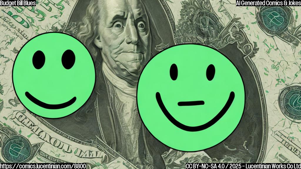 Cartoon image of a green line graph with a sad face holding its head, with dollar signs floating around it. Background is a plain light blue color.