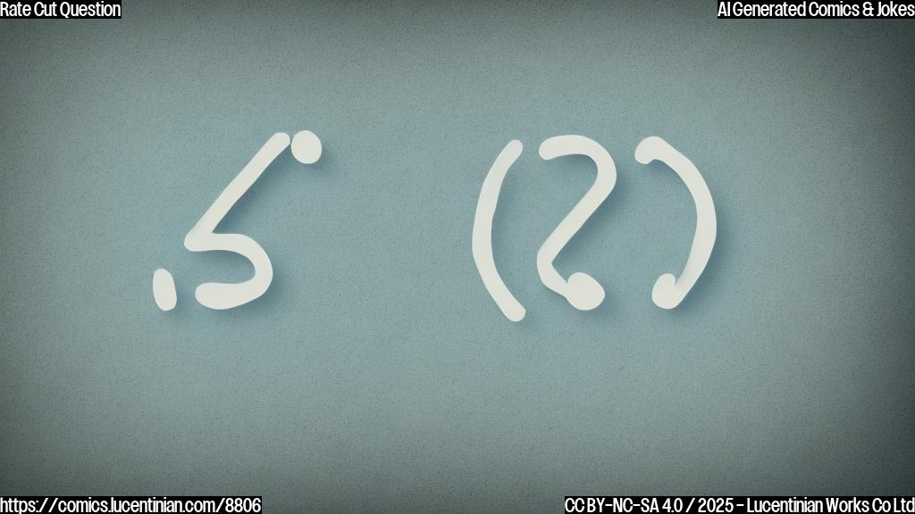 a sad looking percent sign, simple cartoon style, plain light blue background
