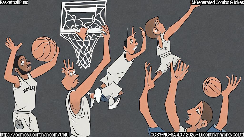 a plain color cartoon style picture of a basketball player holding a ladder on a basketball court