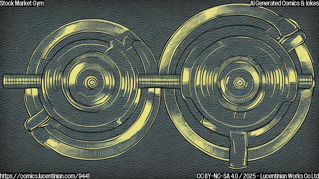 Cartoon style, plain color background, a muscular graph line lifting a barbell with "Record Close" written on the weights.