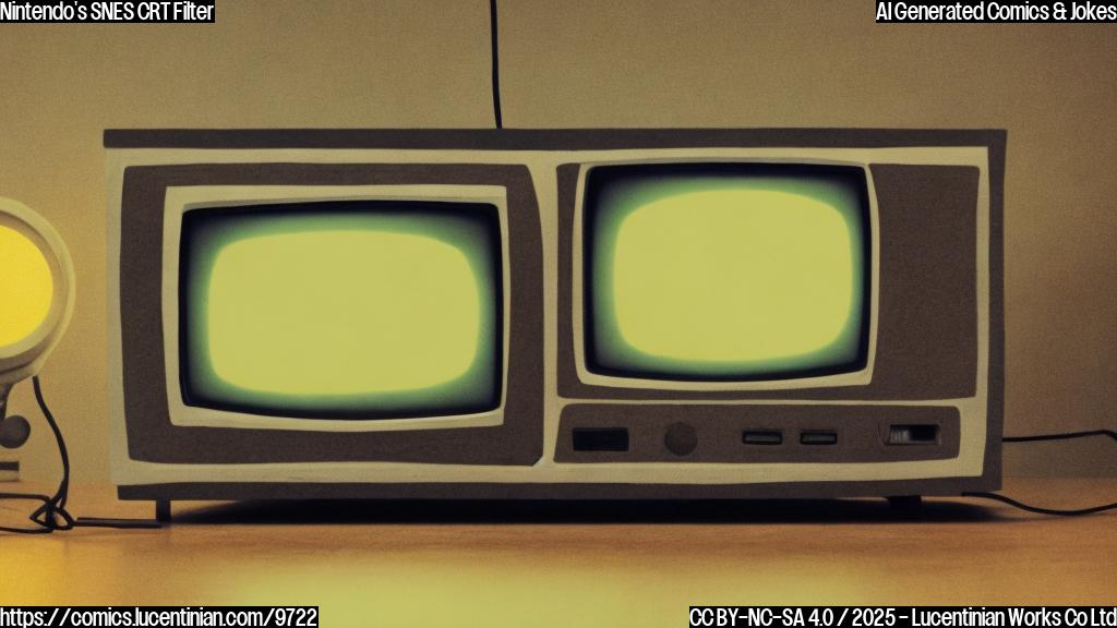 Plain color cartoon of an old bulky television looking sad, with a modern game console nearby radiating a glowing, pixelated light.