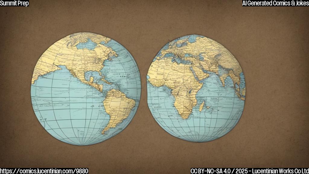 Cartoon style, plain background, a slightly crumpled map with an accusing finger drawn on it, pointing towards a generic globe. The globe looks slightly worried.